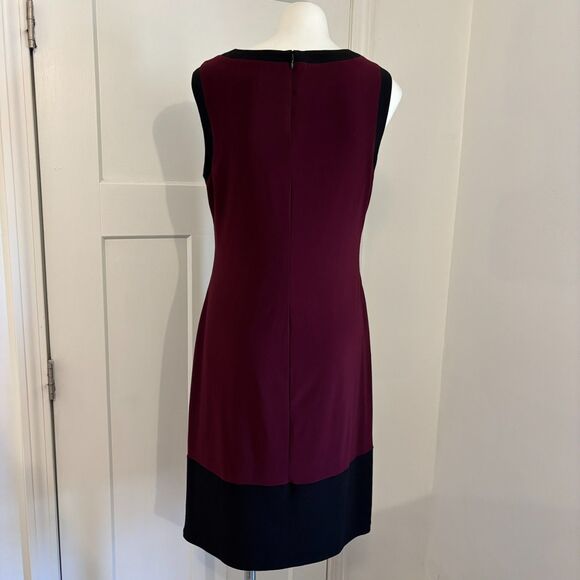 Lauren Ralph Lauren size 12 Maroon Ruched Preppy New England Cocktail Dress - Picture 2 of 10